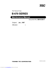 TEC TEC B-670 SERIES Maintenance Manual