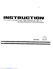 Singer 1410 Instruction Manual