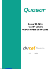 Quasar CF-4251 User And Installation Manual