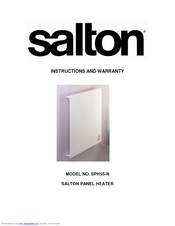 SALTON SPH55-N Instructions And Warranty