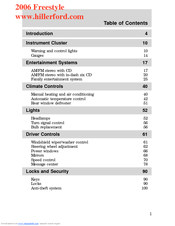 Ford 2006 Freestyle User Manual