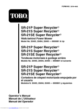 Toro SR-21P Super Recycler User Manual