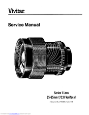 Vivitar Series 1 35-85mm f/2.8 Varifocal Service Manual