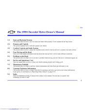 Chevrolet Metro 1999 Owner's Manual