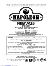 Napoleon GI3014-P Installation And Operation Instructions Manual