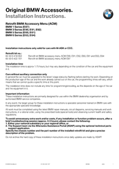 Bmw 1 Series Installation Instructions Manual