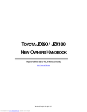 TOYOTA CHASER JZX90 Owner's Handbook Manual