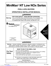 Pentair Pool Products MiniMax NT Low NOx 400 Operation & Installation Manual