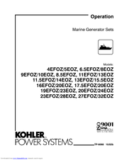 Kohler 8.5EFOZ Operation Manual