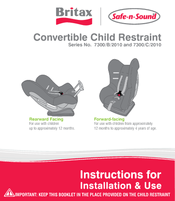 Britax 7300/B/2010 Series Instructions For Installation & Use