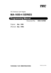 Tec MA-1650-4 Series Programming Manual