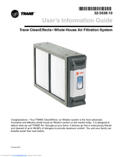 Trane CleanEffects Air Filtration System User's Information Manual