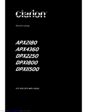 Clarion DPX2250 Owner's Manual