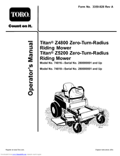 Toro Titan Z4800 74812 Operator's Manual