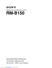 Sony RM-B150 Maintenance Manual