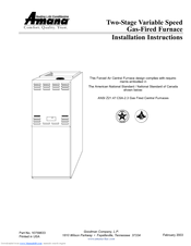 Amana 10759833 Installation Instructions Manual
