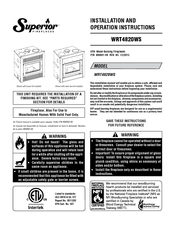 Superior WRT4820WS Installation And Operation Instructions Manual