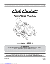Cub Cadet LTX 1140 Operator's Manual