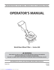MTD Series 200 Operator's Manual