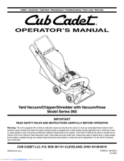 Cub Cadet Series 060 Operator's Manual