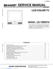 Sharp LC-13SH1U Service Manual