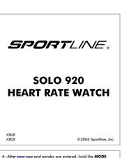 Sportline Solo 920 Instruction Manual