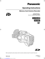 Panasonic AJ-SPC700E Operating Instructions Manual