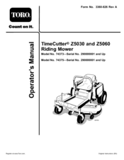 Toro TimeCutter Z5030 Operator's Manual