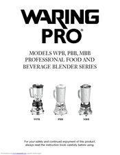 Waring WPB Instruction Book