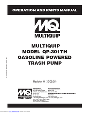 MULTIQUIP QP-301TH Operation And Parts Manual
