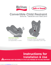 Britax 7300/B/2010 Series Instructions For Installation And Use Manual