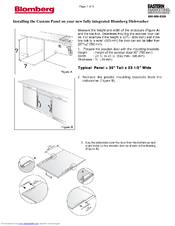 Blomberg Dishwasher Installation Manual