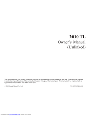 Honda TL 2010 Owner's Manual