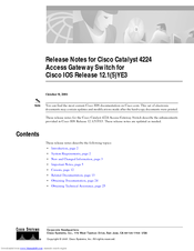 Cisco Catalyst 4224 Release Notes