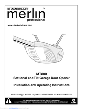 Chamberlain Merlin MT800 Installation And Operating Instructions Manual
