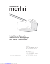 Chamberlain Merlin MT5580 Installation And Operation Instructions Manual