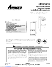 Amana GCIS Installation Instructions Manual