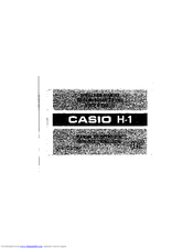 Casio H-1 Operation Manual
