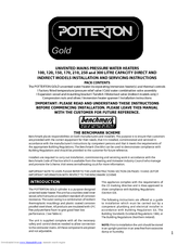 Potterton Gold Series Installation And Servicing Instructions