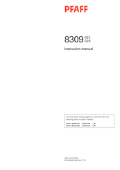 Pfaff 8309-023 Instruction Manual