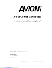 Aviom A-16D A-Net User Manual