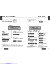 Panasonic CQDPX152U - AUTO RADIO/CD DECK Quick Installation Manual