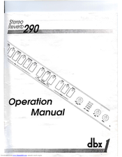 dbx 290 Operation Manual