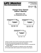 Chamberlain Lift-Master 1240R - 1/4HP Owner's Manual