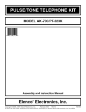Elenco Electronics PT-323K Assembly And Instruction Manual
