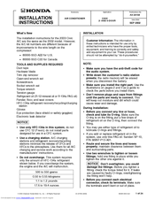 Honda 2002 CIVIC AIR CONDITIONER Installation Instructions Manual