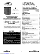 Lennox XC21 Installation Instructions Manual