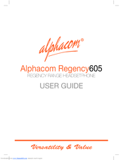 Alphacom Regency 605 User Manual
