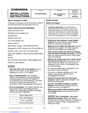 Honda 2002 ACCORD AIR CONDITIONER Installation Instructions Manual