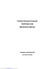 Toshiba Portege S100 Series Maintenance Manual